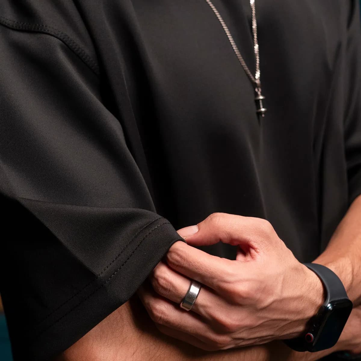 HUSO Black Oversized Tee new, product view 3